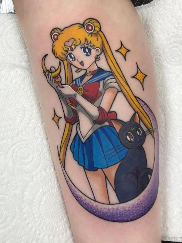 sailor moon and Luna tattoo