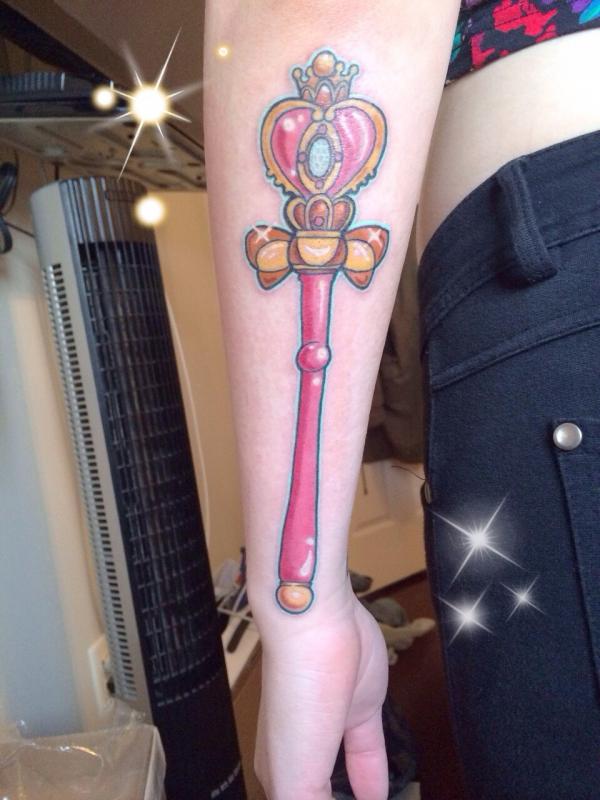 sailor moon scepter forearm tattoo