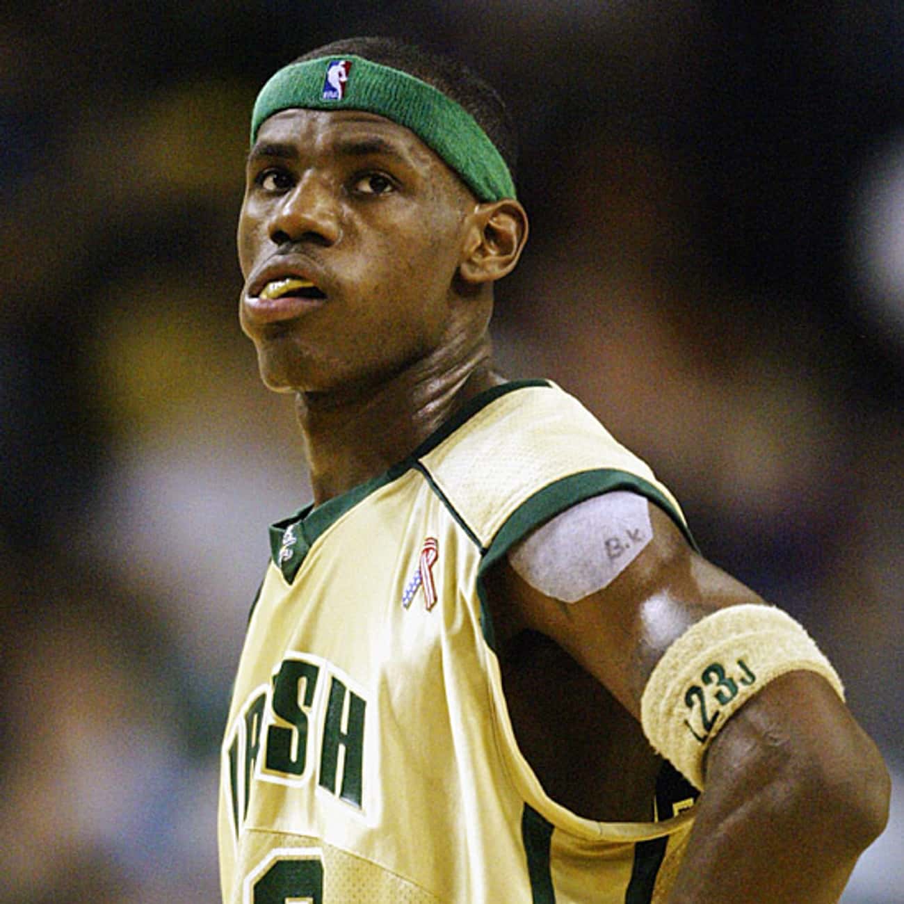 Young LeBron James in St. Mary&#39;s Basketball Jersey