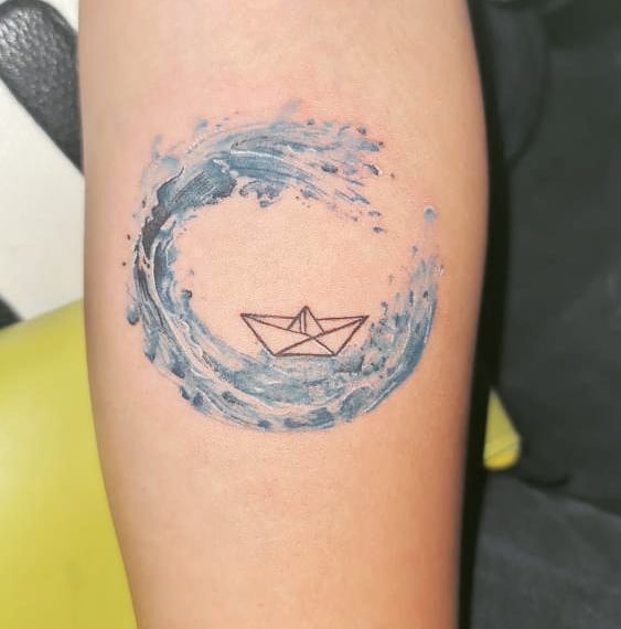 Boat/ship And Ocean Tattoo 5