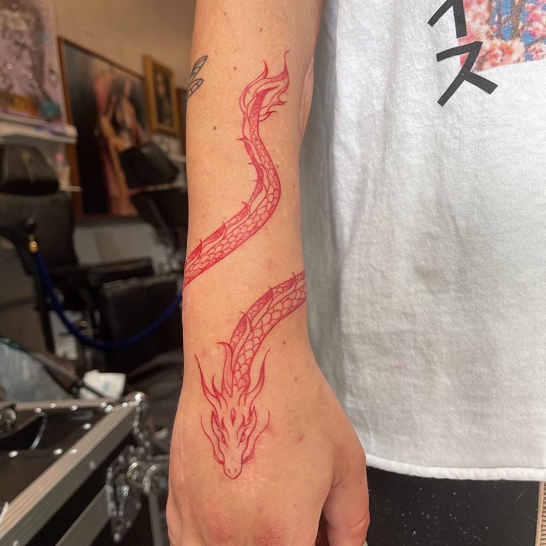 Bracelet Red Dragon Tattoo Design