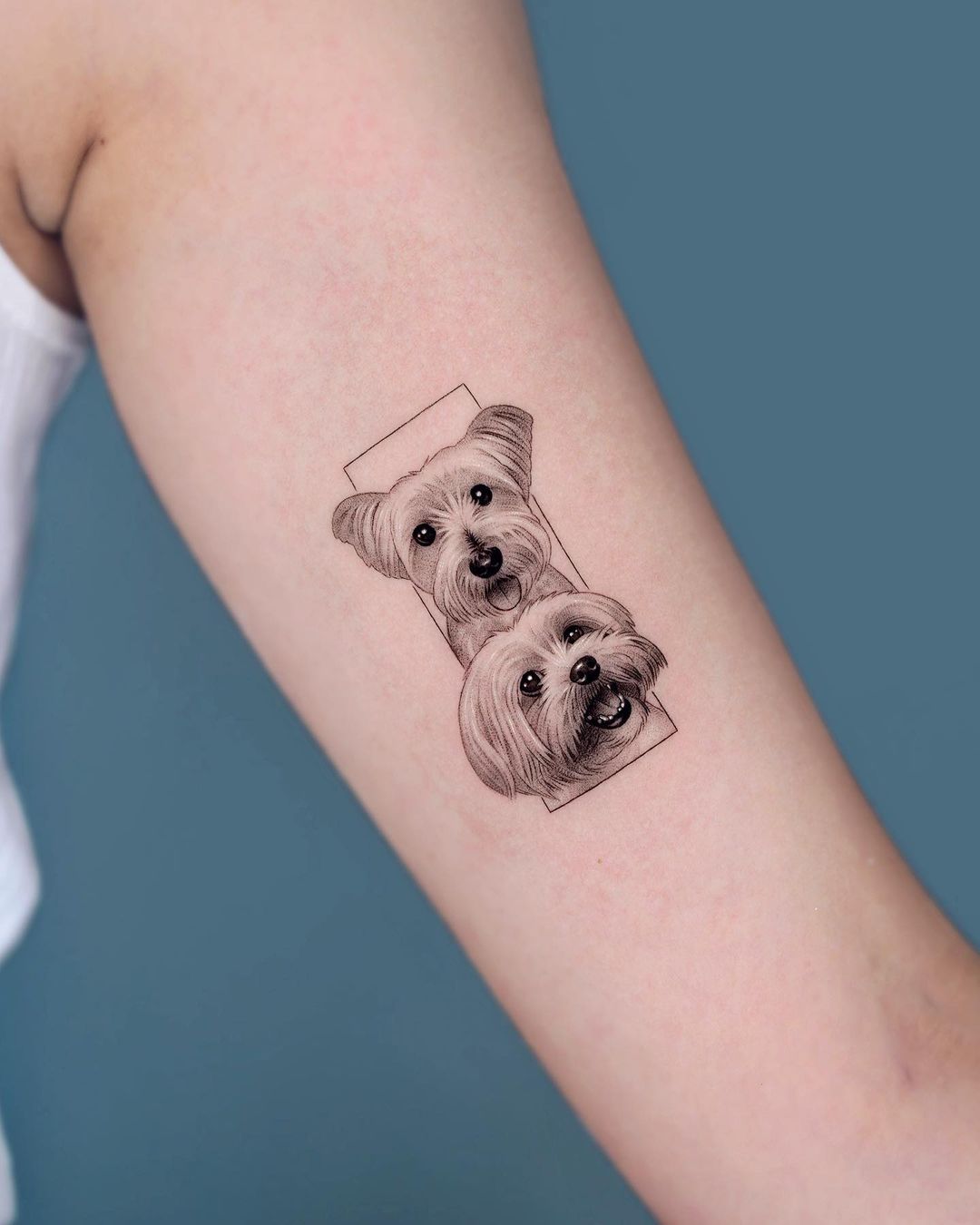 Cute minimalistic dog tattoo by zeal tattoo