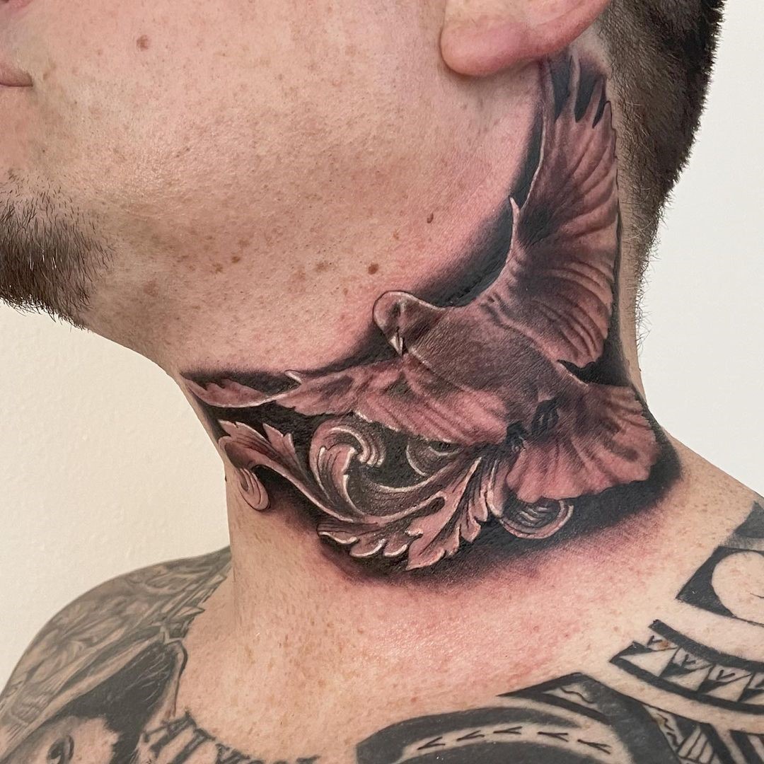 Dove Neck Tattoo