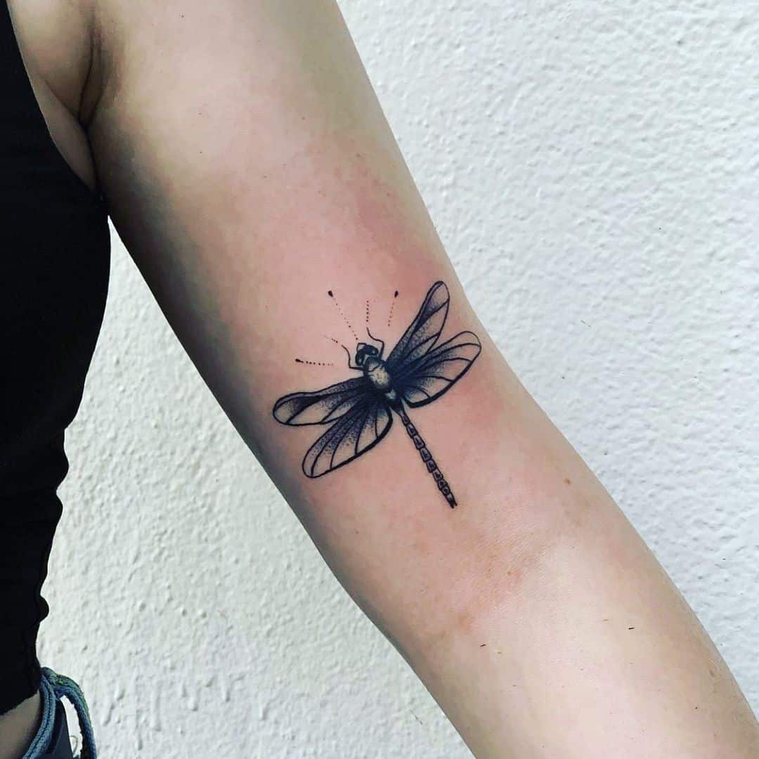 Forearm Dragonfly Tattoo Design