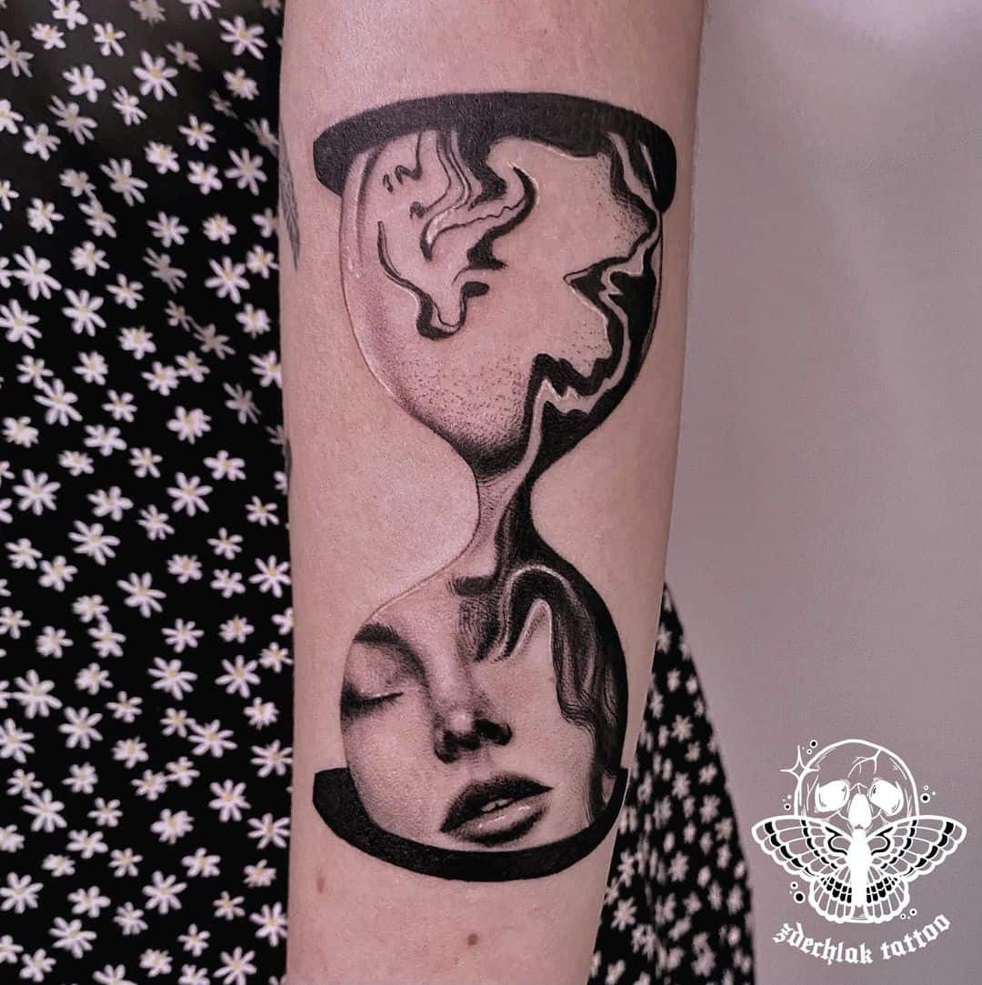 Surreal Hourglass Tattoo 2