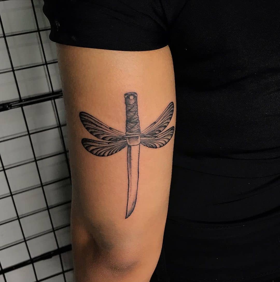 Tribal Dragonfly Tattoo