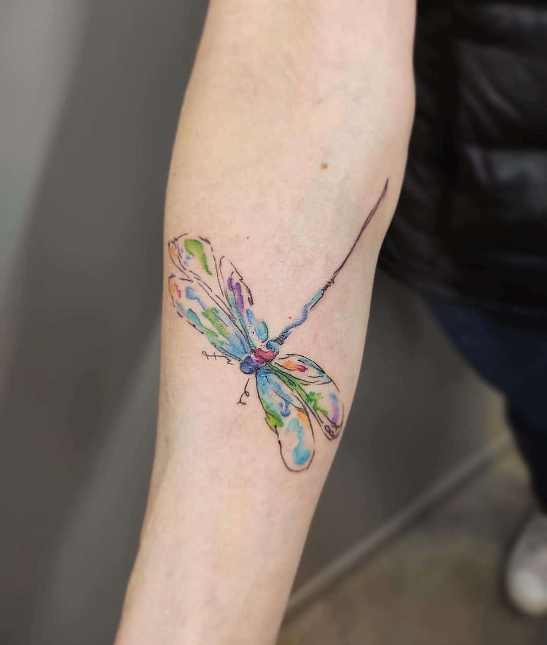 Watercolor Dragonfly Tattoo