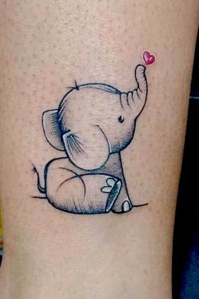 Cute elephant tattoo photo