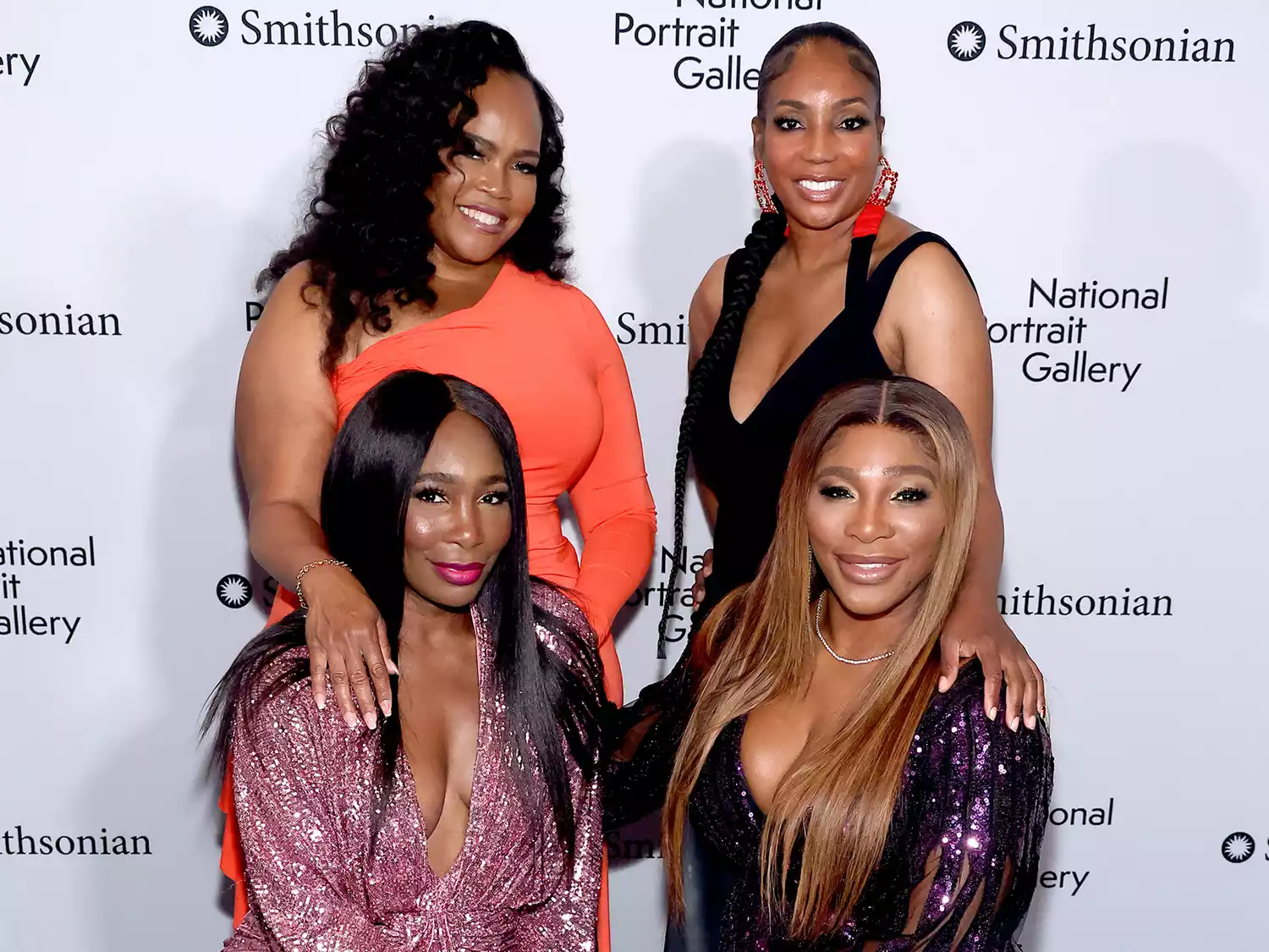 Venus Williams, Isha Price, Lyndrea Price and Serena Williams attend the 2022 Portrait of a Nation Gala