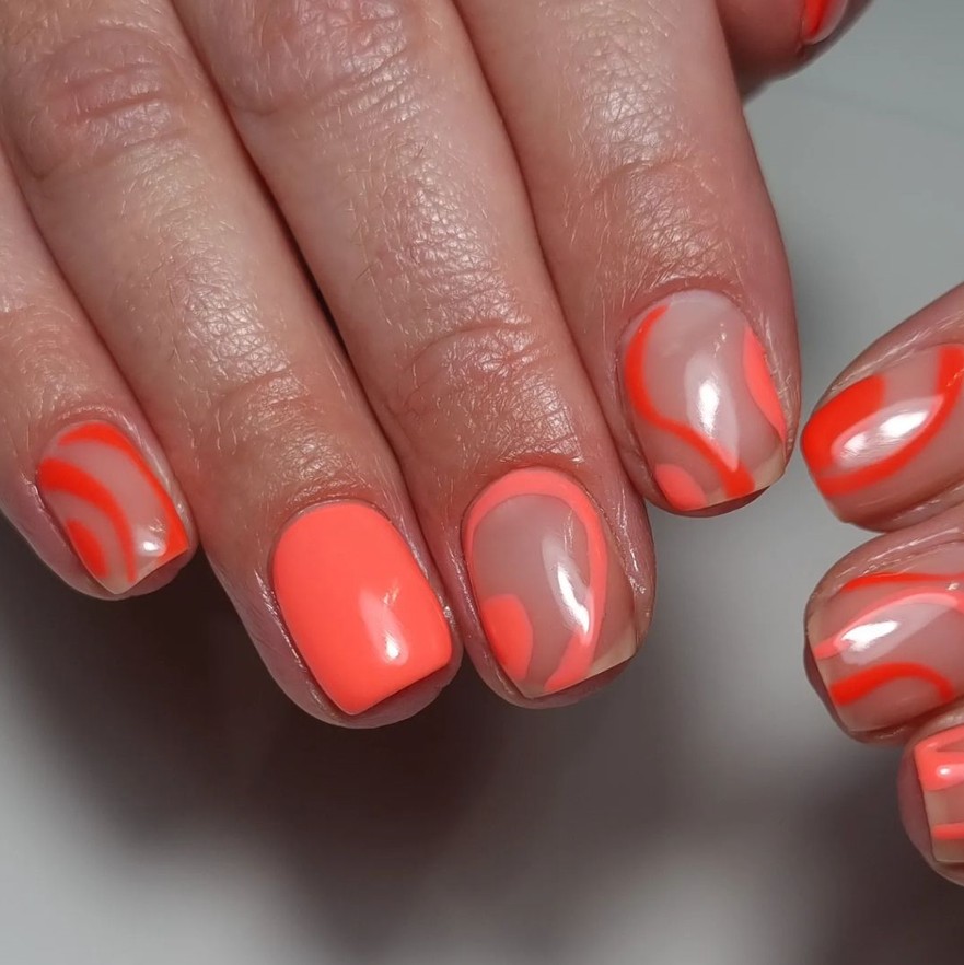 Glowing Glamour: 25 Neon Coral Nails Ideas to Brighten Your Look