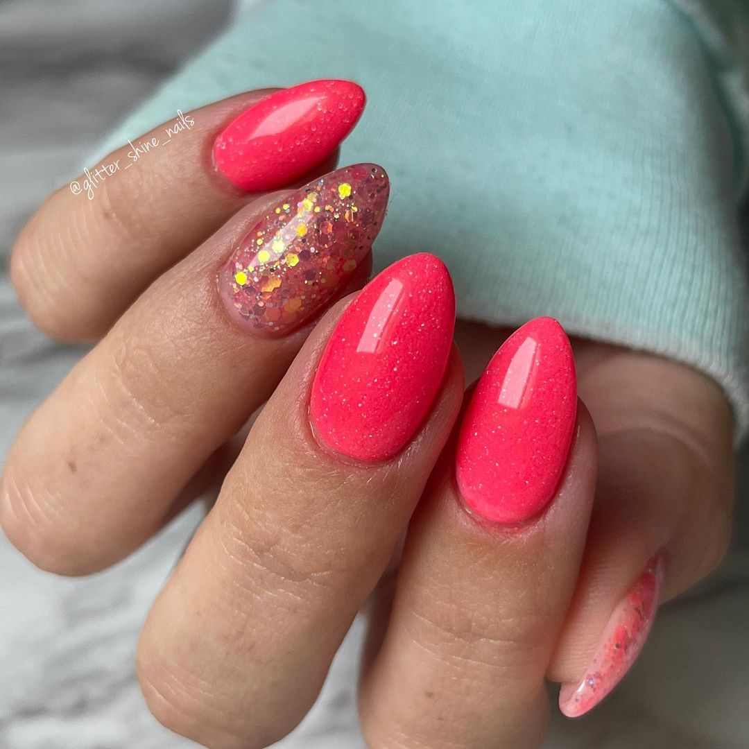 Glowing Glamour: 25 Neon Coral Nails Ideas to Brighten Your Look