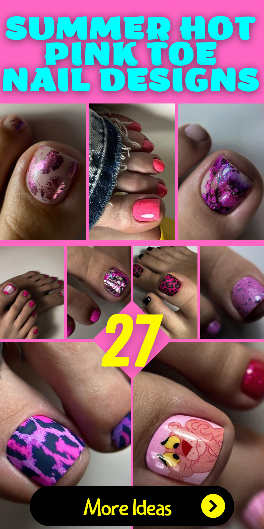 27 Hot Pink Toe Nail Designs to Rock This Summer: Get Inspired!