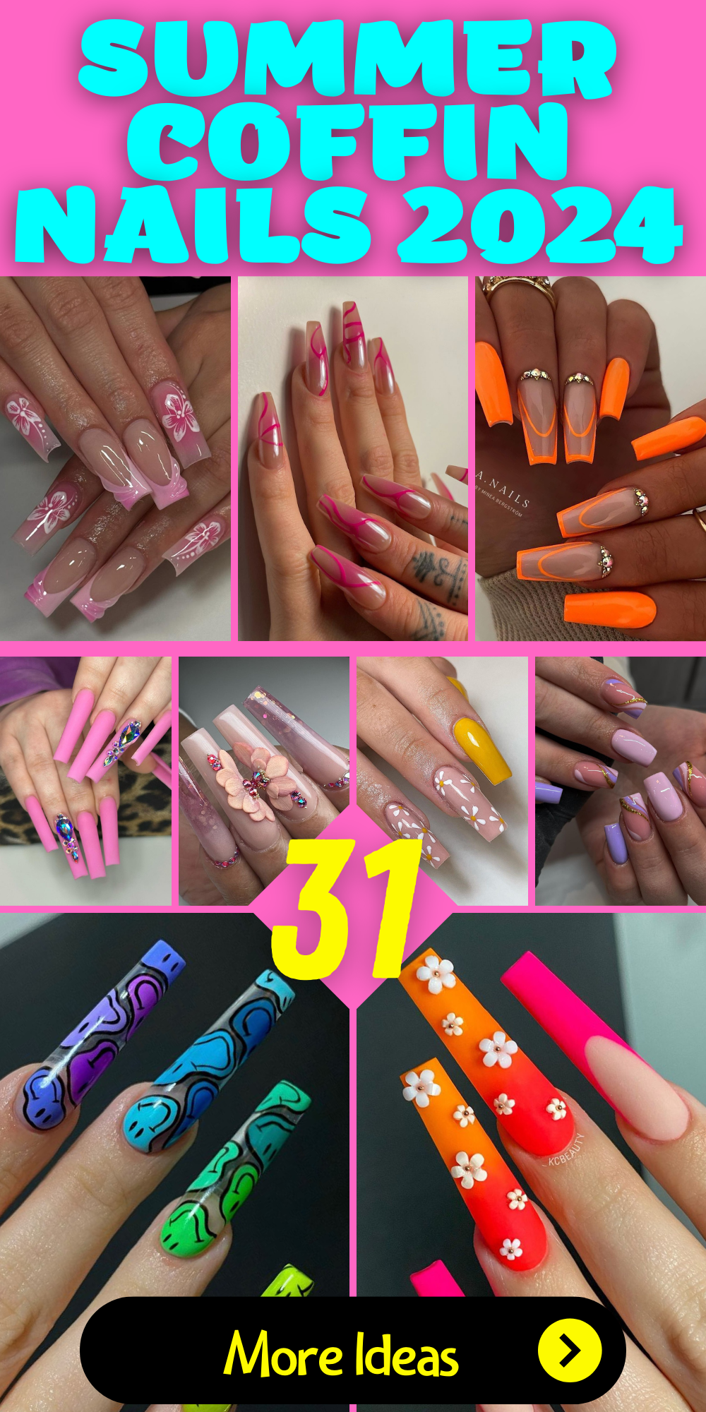 Elevate Your Style: Trendsetting Summer Coffin Nails of 2024