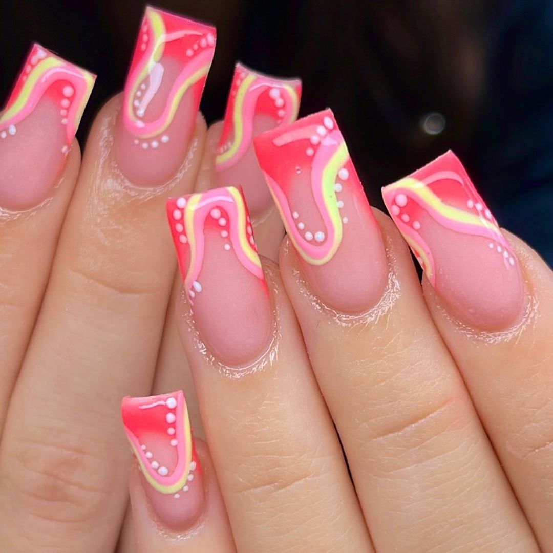 Glowing Glamour: 25 Neon Coral Nails Ideas to Brighten Your Look