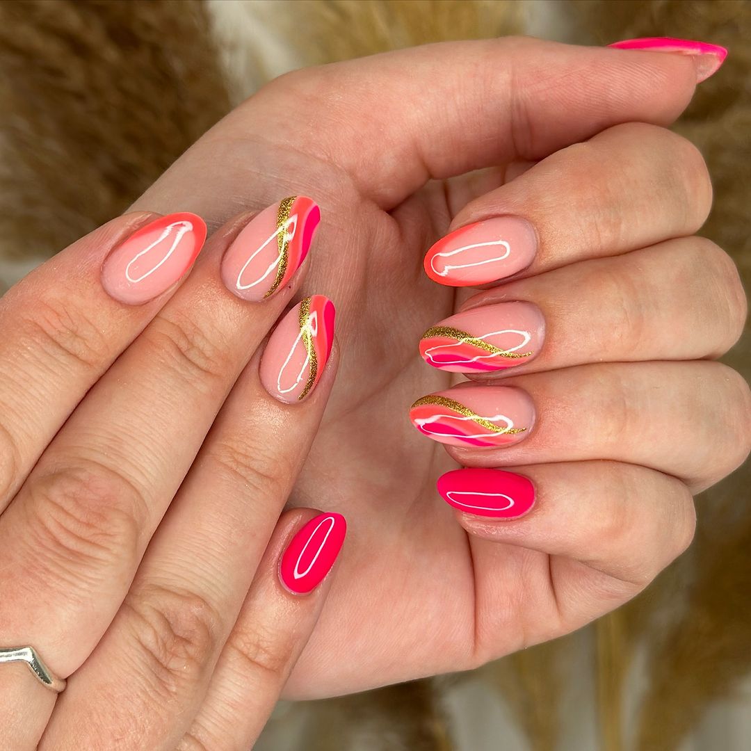 Glowing Glamour: 25 Neon Coral Nails Ideas to Brighten Your Look