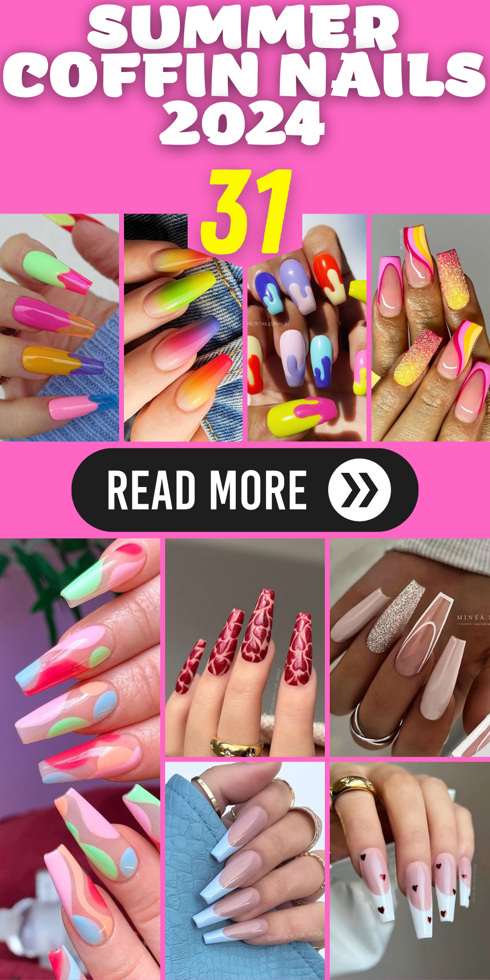 Elevate Your Style: Trendsetting Summer Coffin Nails of 2024