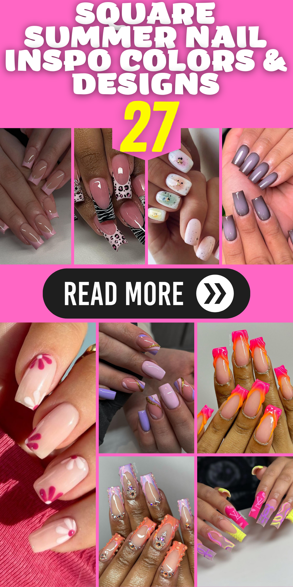 Square Summer Nail Inspo: Trendy Colors & Designs to Try