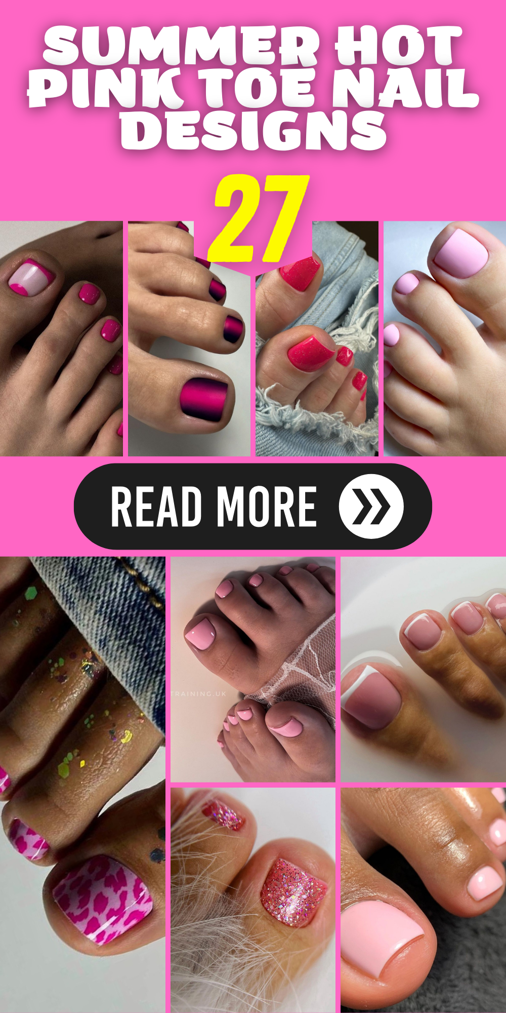 27 Hot Pink Toe Nail Designs to Rock This Summer: Get Inspired!