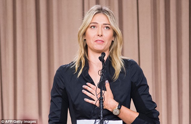 Shamed: Five-time tennis champion Maria Sharapova yesterday dropped the bombshell that she had been taking a now-banned substance for ten years