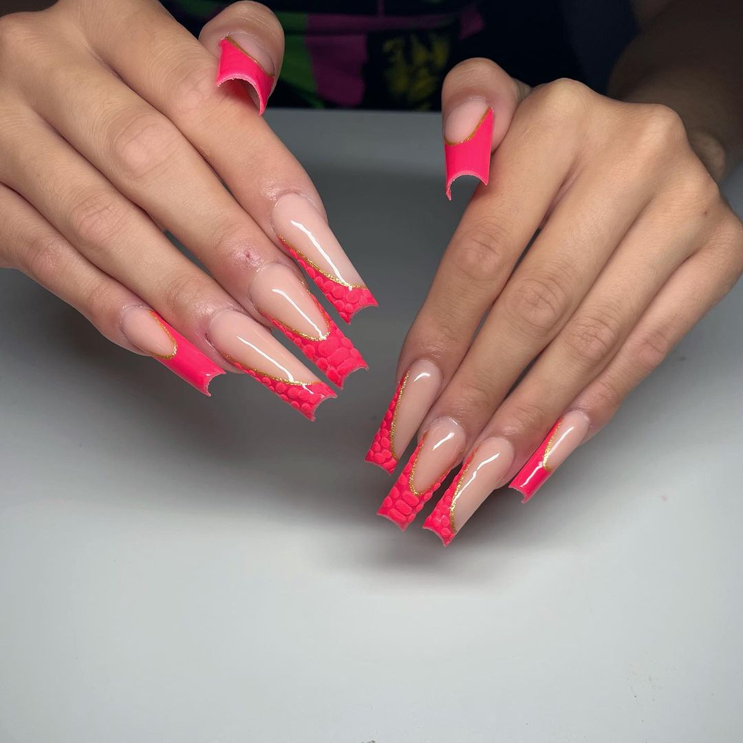 Glowing Glamour: 25 Neon Coral Nails Ideas to Brighten Your Look