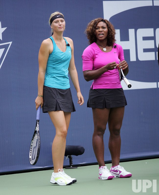 Maria Sharapova and Serena Williams attend Arthur Ashe Kids Day in New York