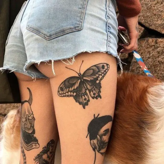 Back Of Thigh Tattoo Woman