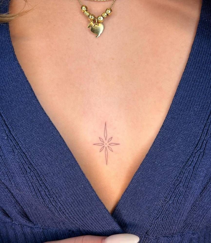 Simple star tattoo stencil