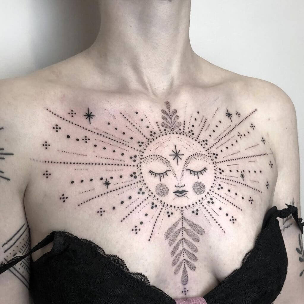 chest piece tattoos for women