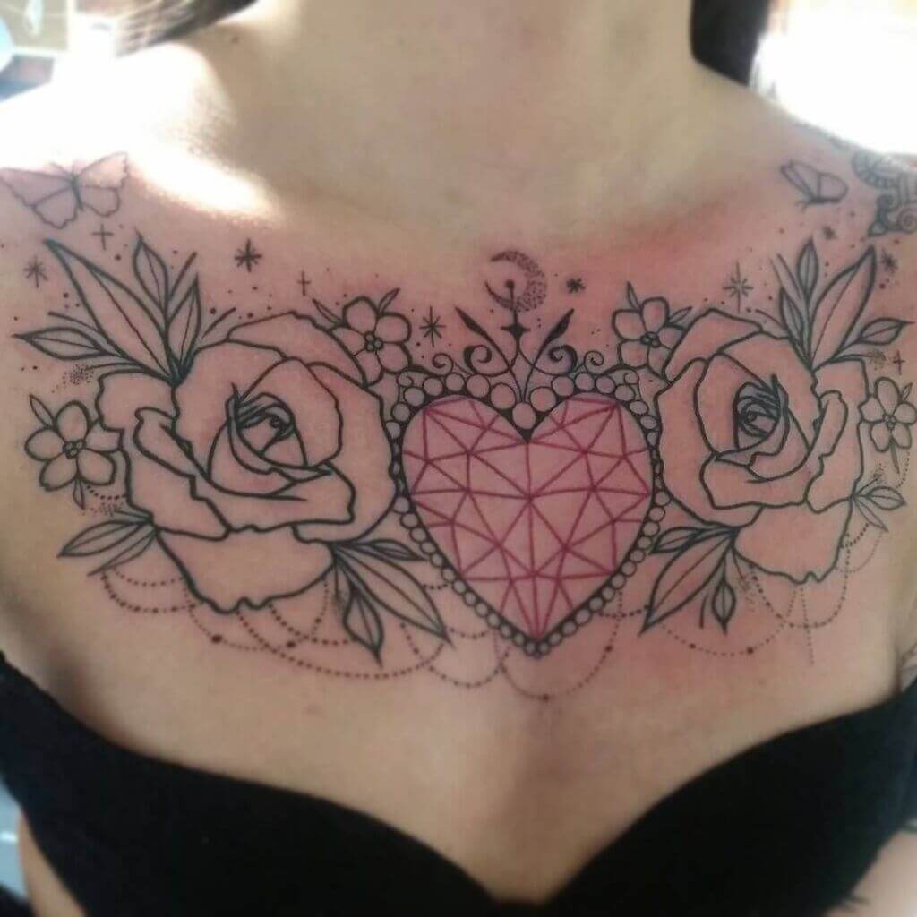 chest piece tattoos for women