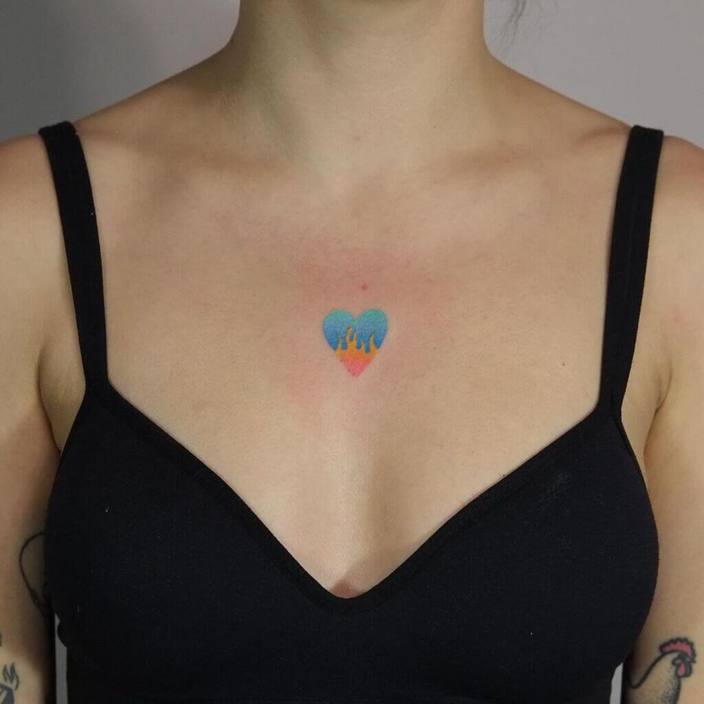 unique small female chest tattoos