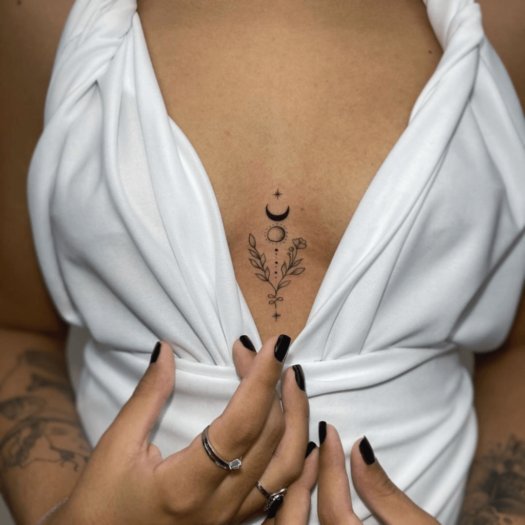 cute side chest tattoos for females