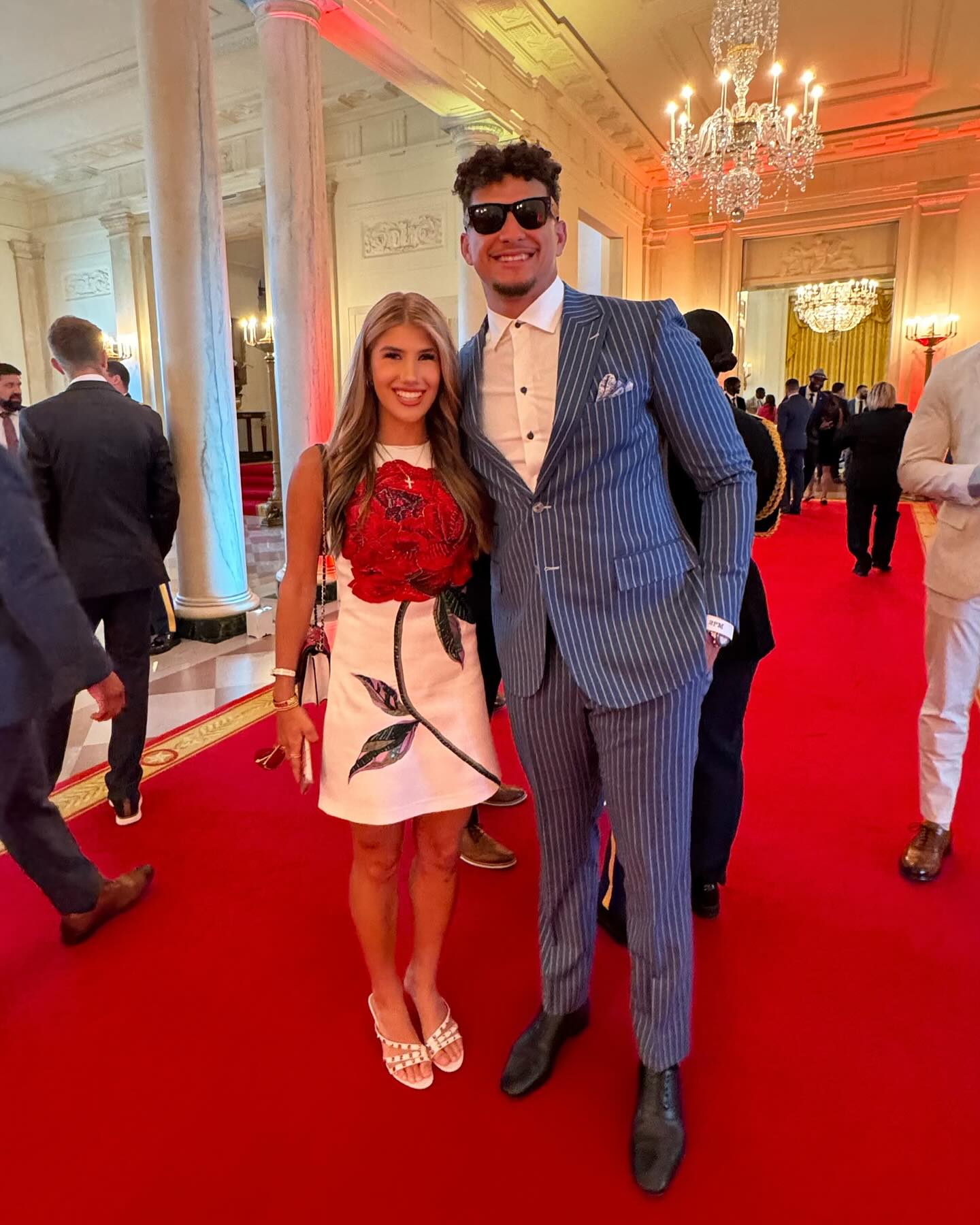 Ava Hunt and Patrick Mahomes posing together