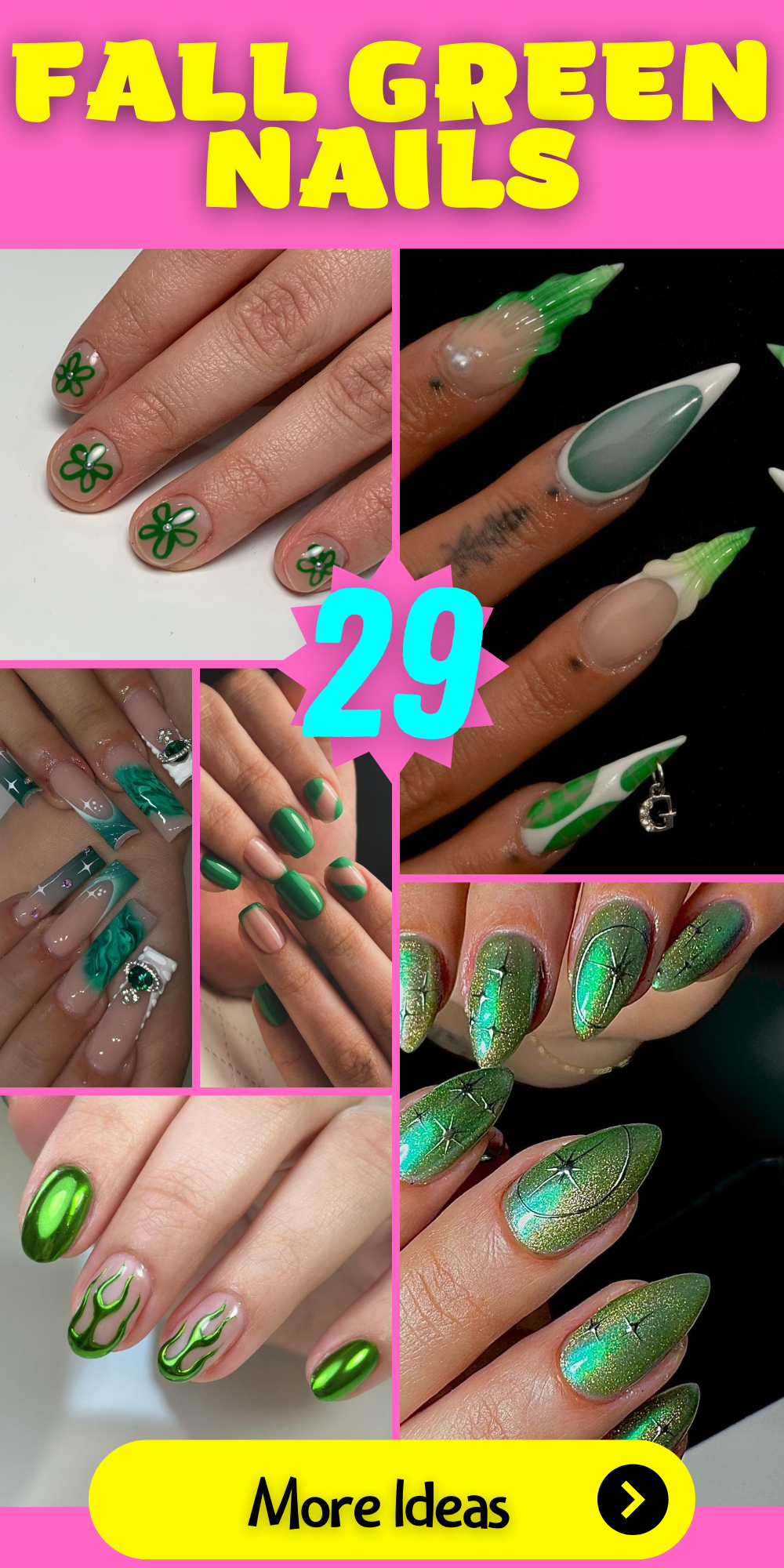 29 Ideas for Fall Green Nails