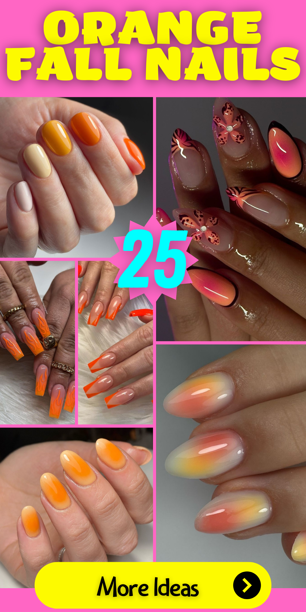 25 Ideas for Orange Fall Nails