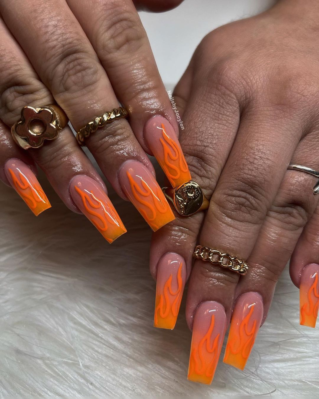 25 Ideas for Orange Fall Nails