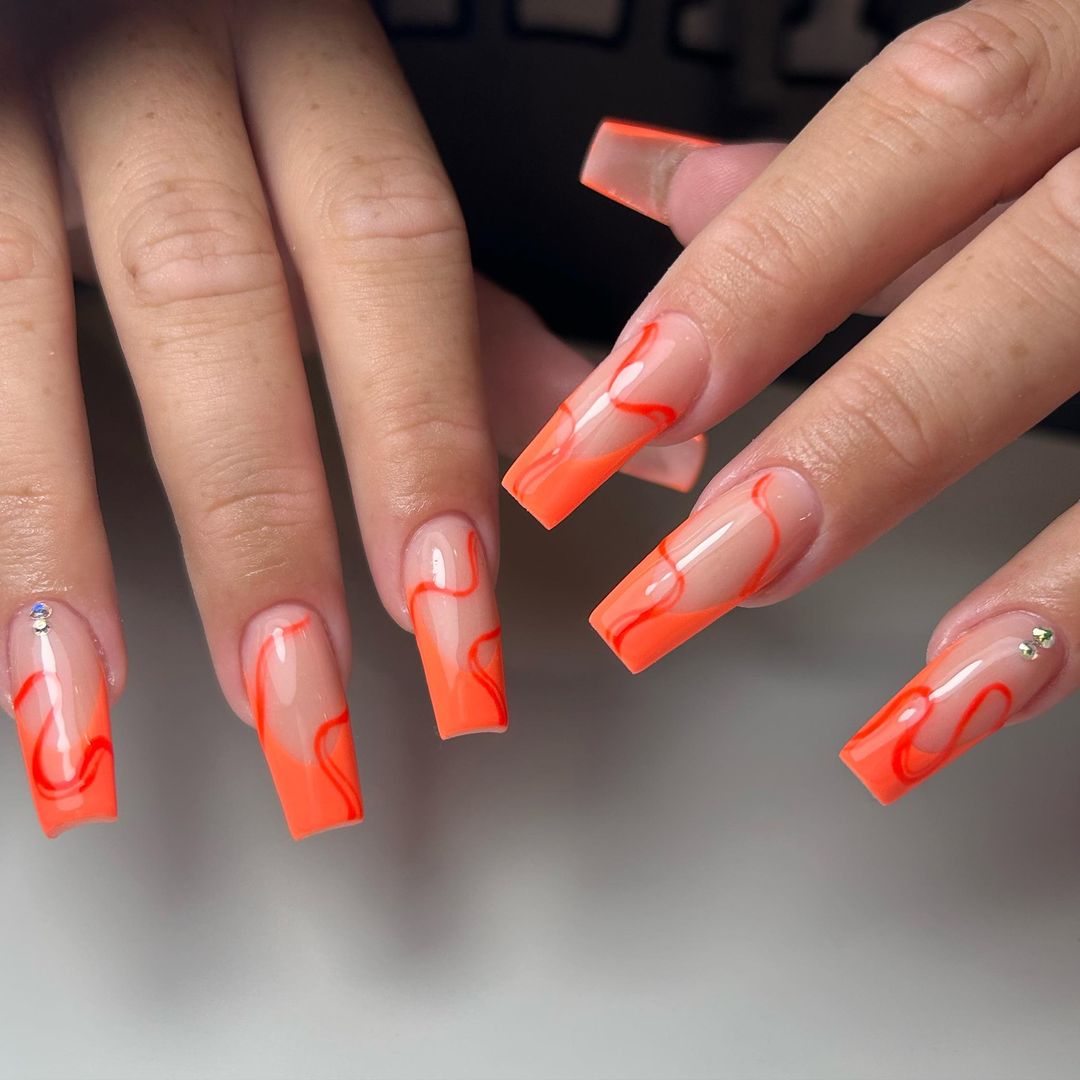 25 Ideas for Orange Fall Nails