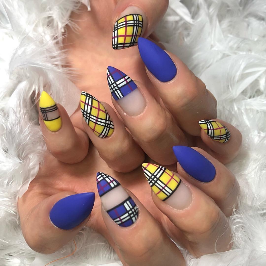 25 Trendy Ideas for Fall Plaid Nails 2024