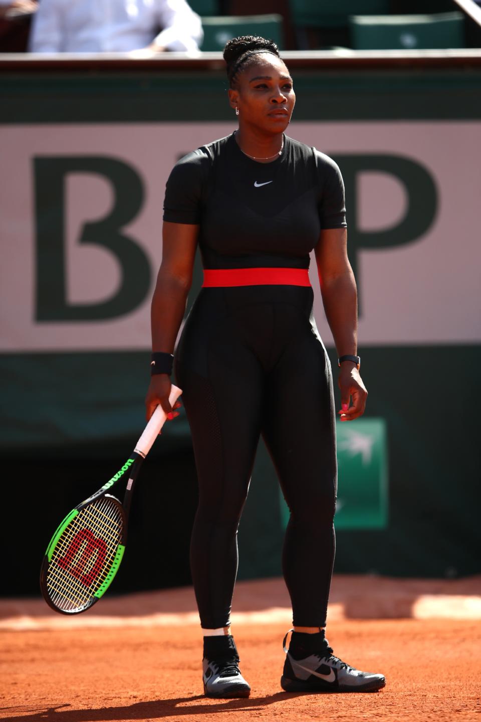 serena williams, french open, french open outfit, tennis kit style fashion, catsuit, nike, 2018