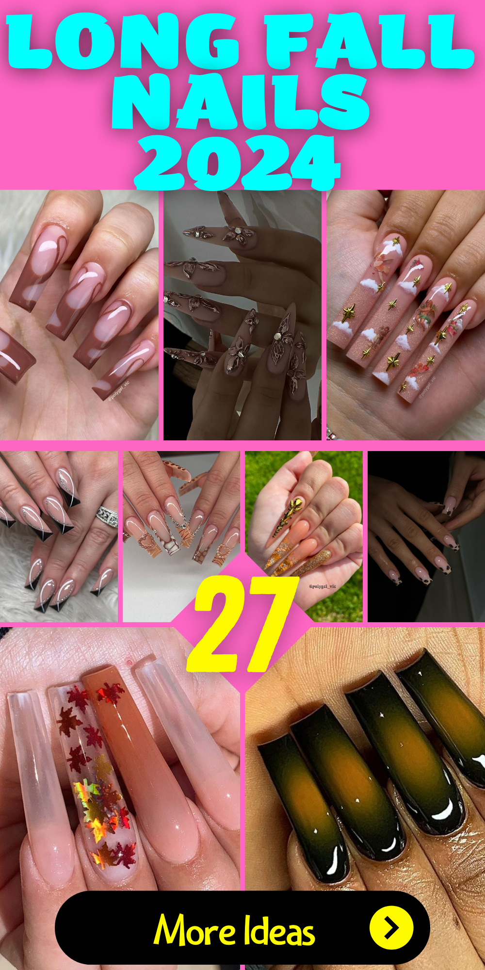 27 Stunning Ideas for Long Fall Nails 2024