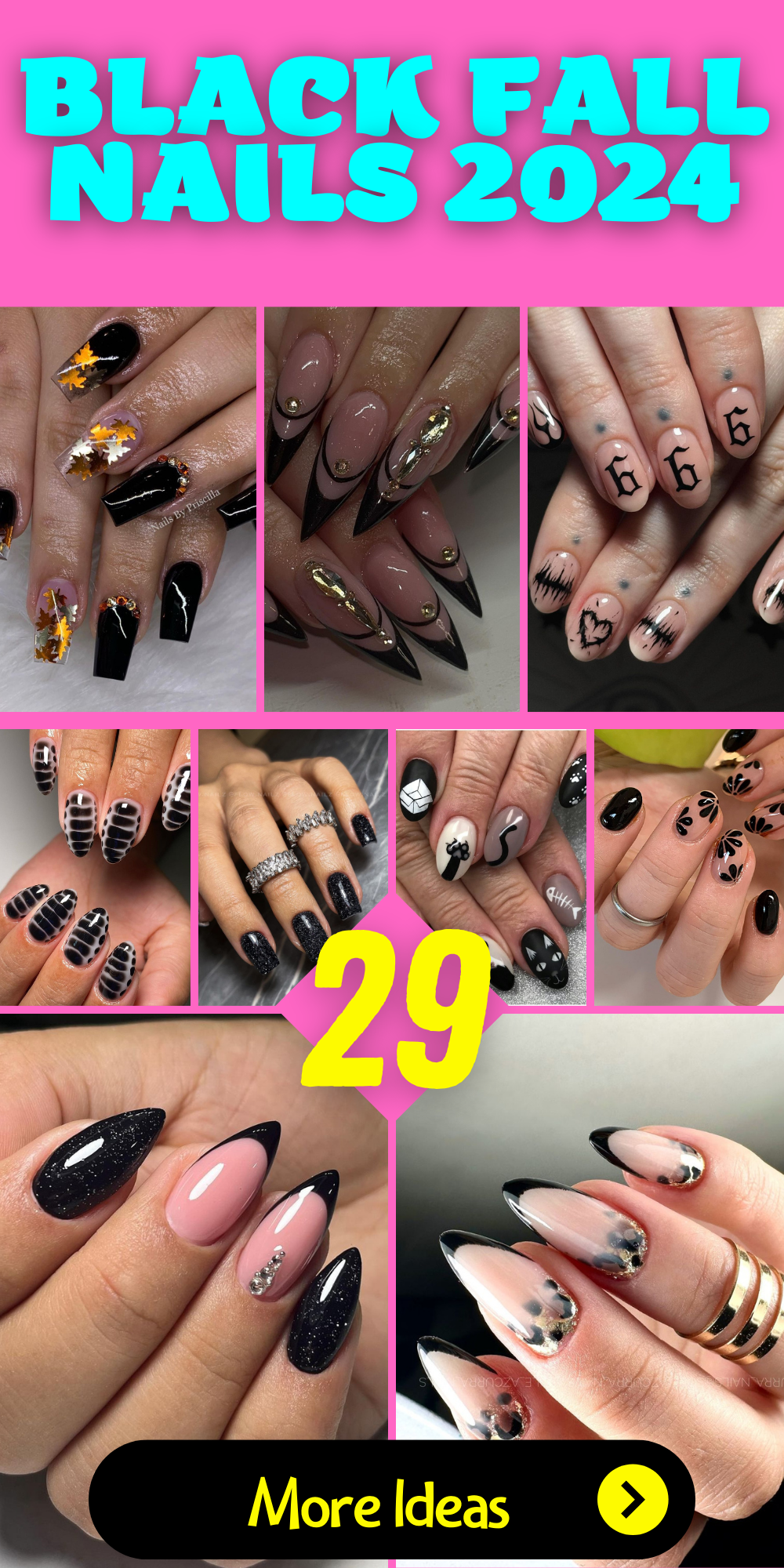 29 Stunning Ideas for Black Fall Nails 2024