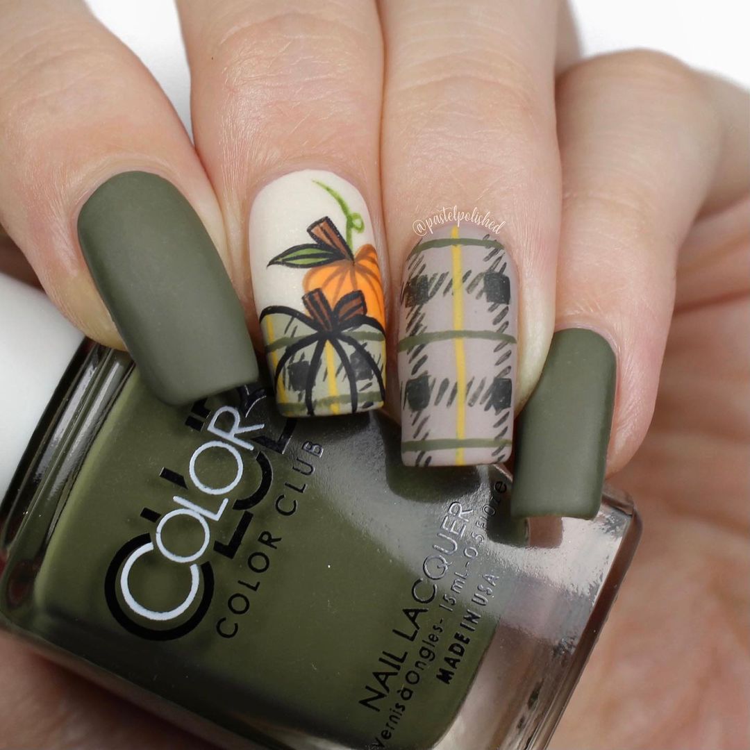 25 Trendy Ideas for Fall Plaid Nails 2024