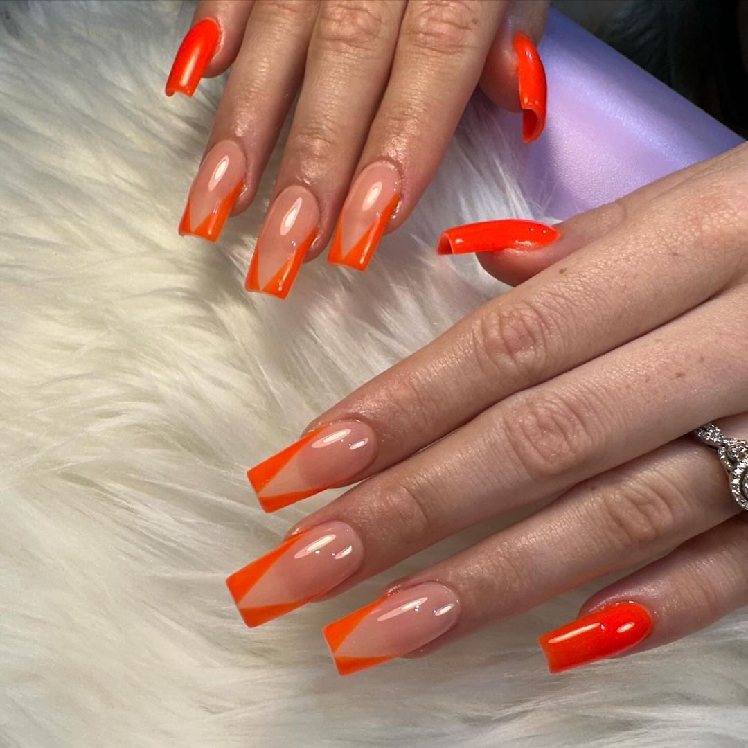 25 Ideas for Orange Fall Nails