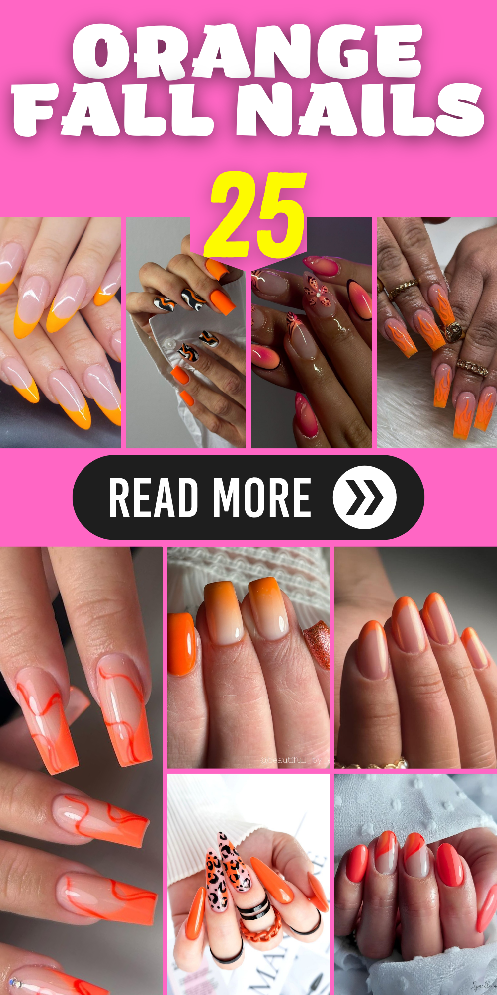 25 Ideas for Orange Fall Nails