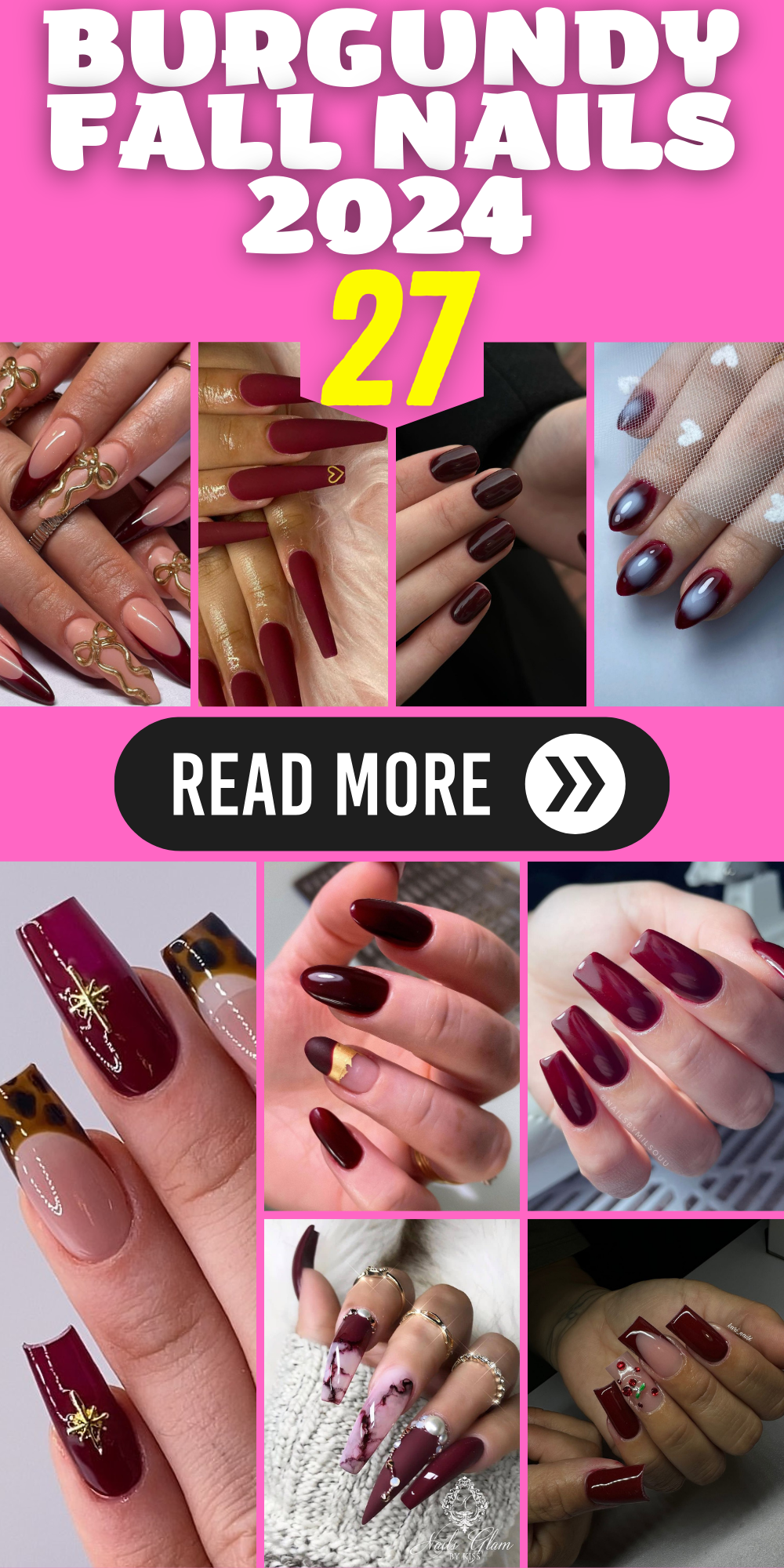 27 Ideas for Burgundy Fall Nails 2024