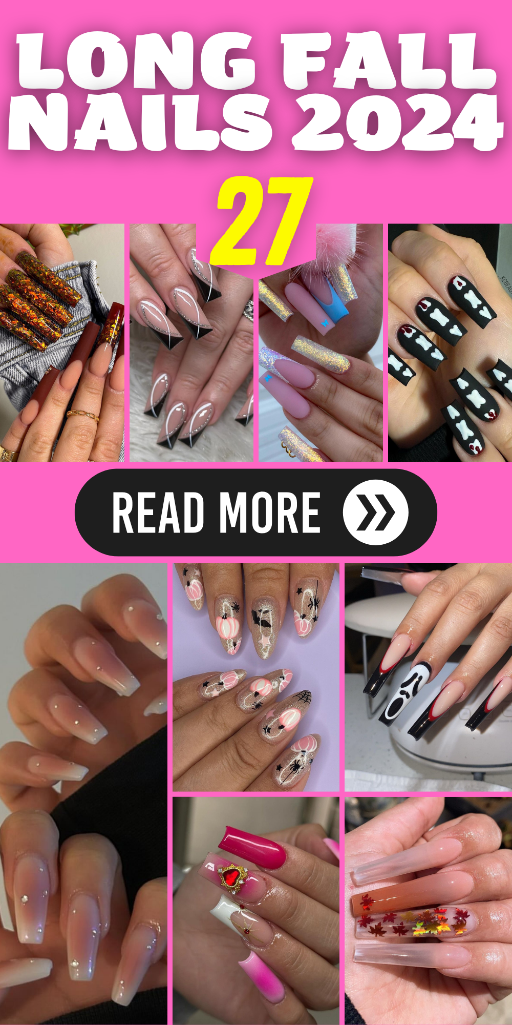 27 Stunning Ideas for Long Fall Nails 2024