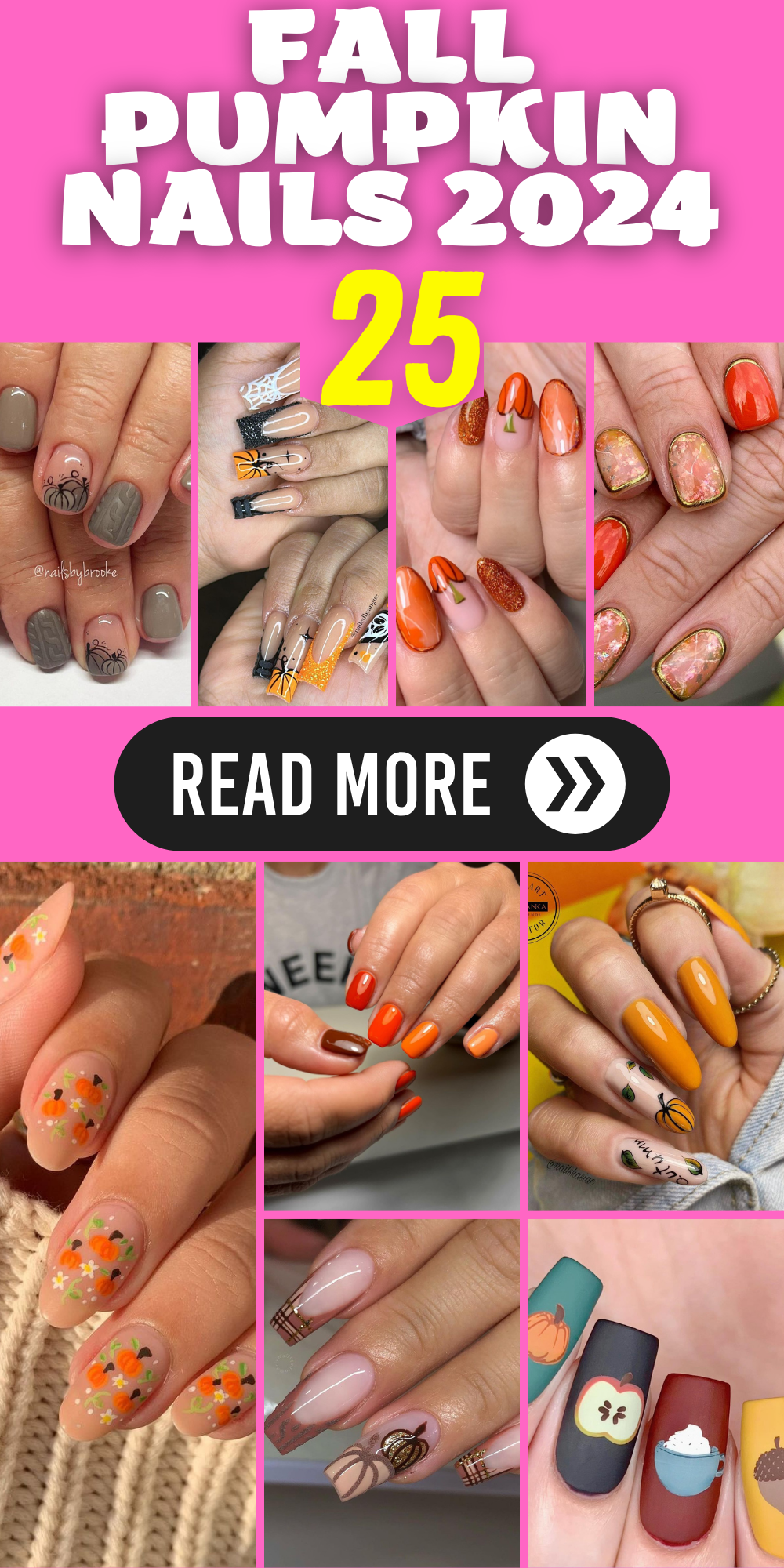 25 Creative Ideas for Fall Pumpkin Nails 2024