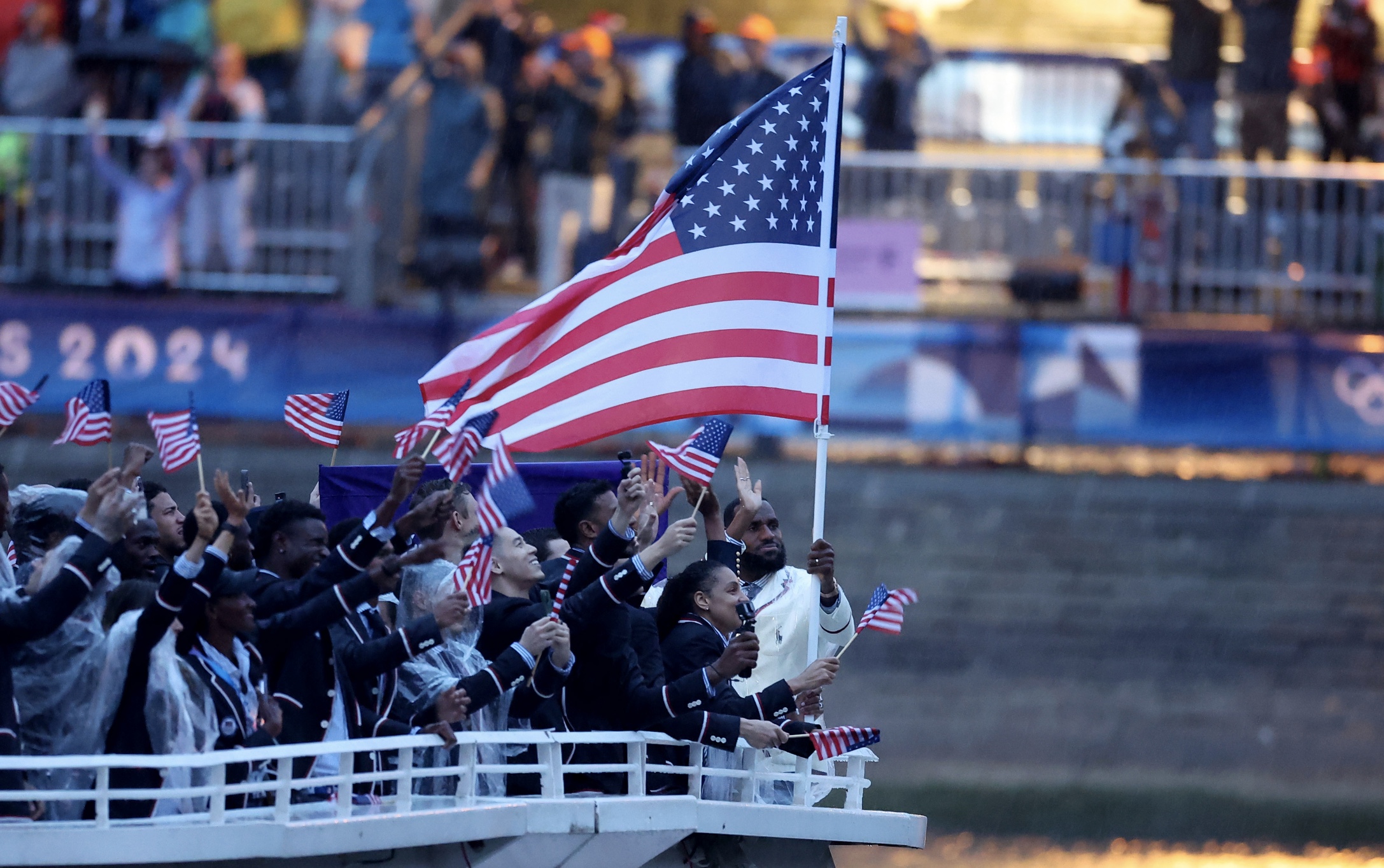 LeBron James majestically carries American flag at 2024 Olympics opening ceremony