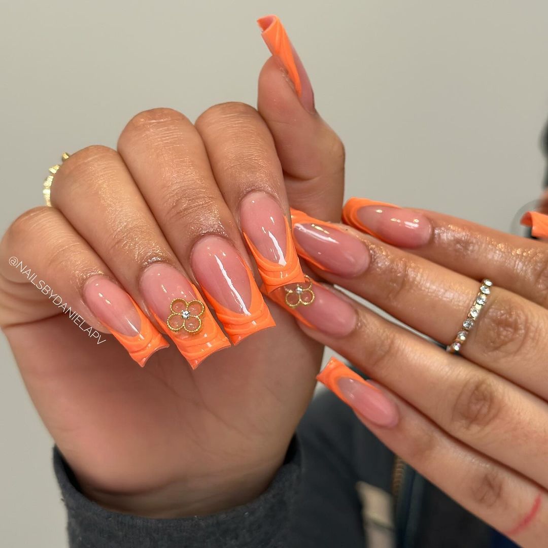 25 Ideas for Orange Fall Nails