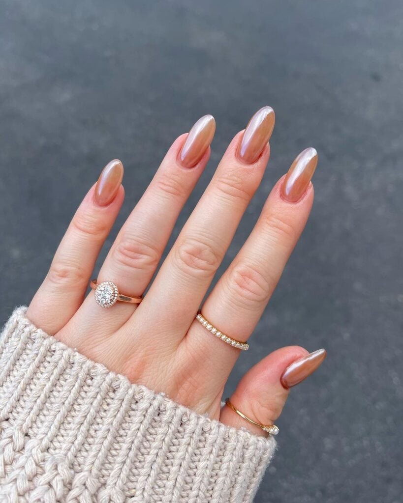 glazeed brown nails