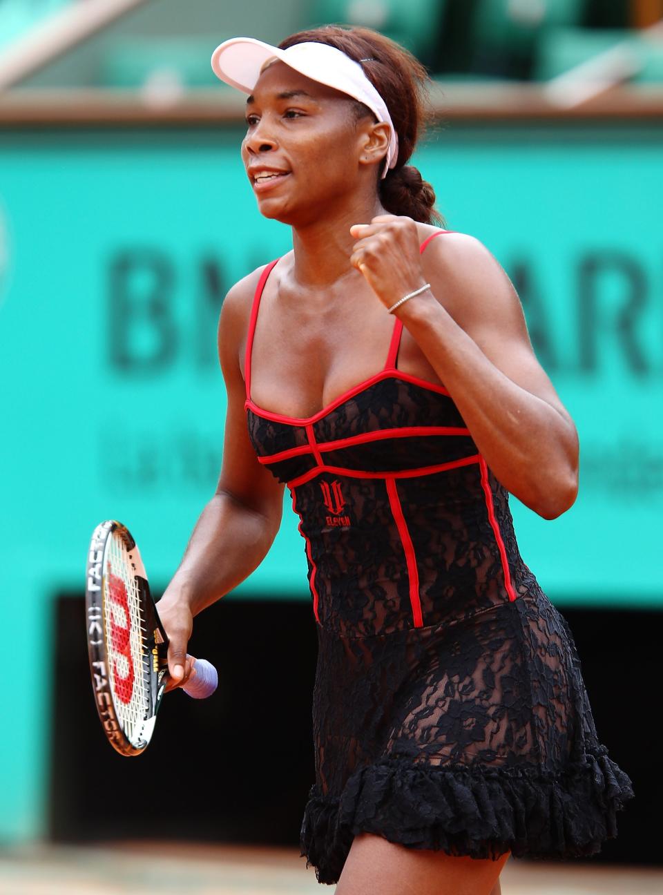 Venus Williams, french open, french open outfit, tennis kit style fashion, lace skirt, eleven